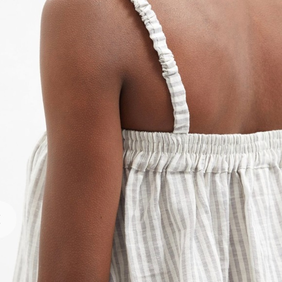 New Deiji Studios Striped Stonewashed Linen Dress, M/L - Picture 2 of 5